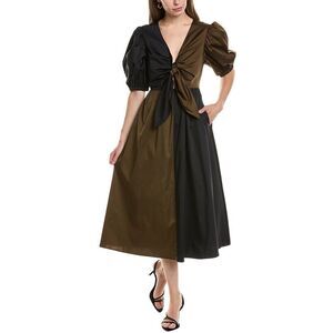 CROSBY by Mollie Burch Black and Brown Midi Dress